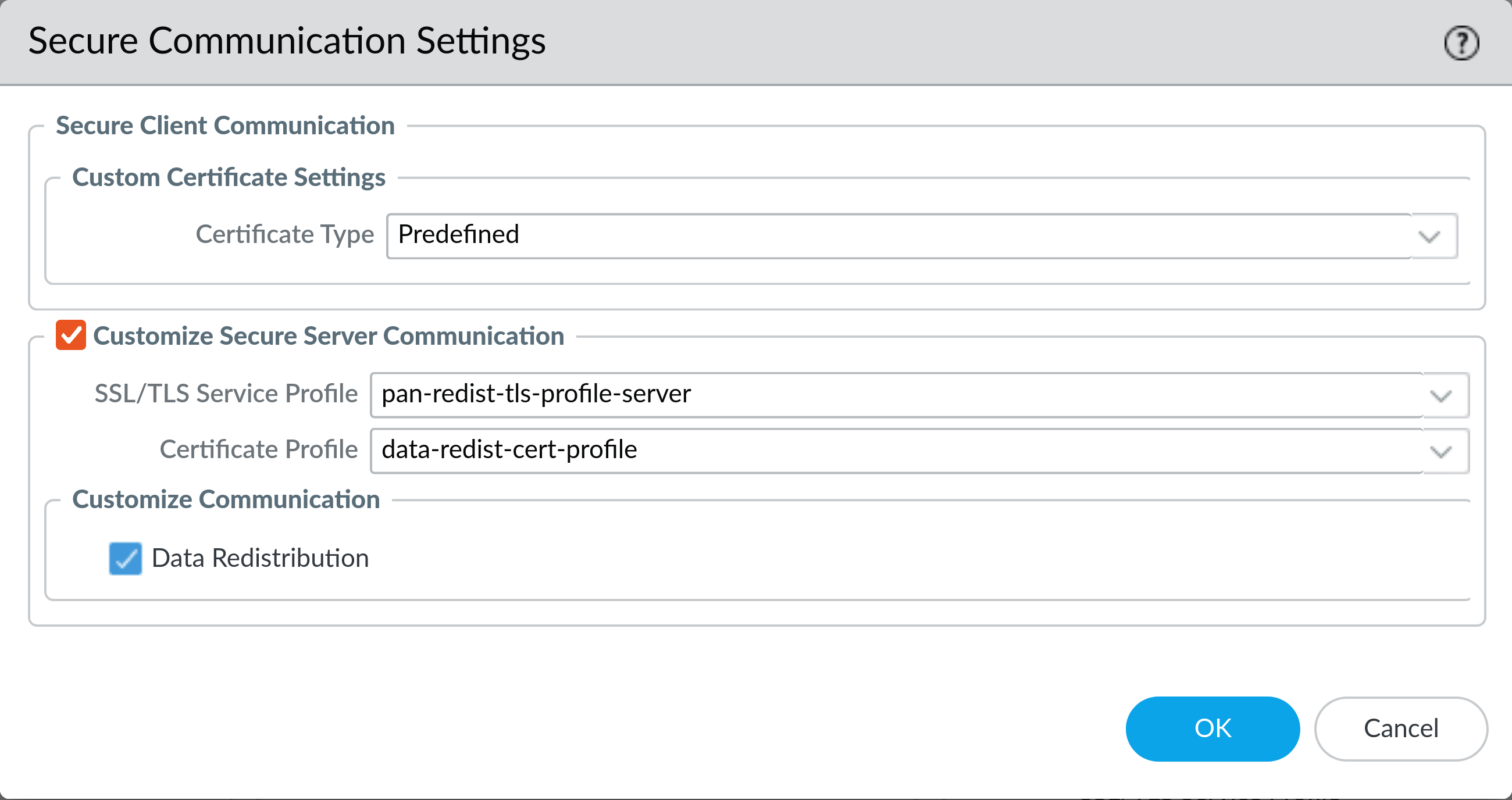 Enable secure data redistribution as server
